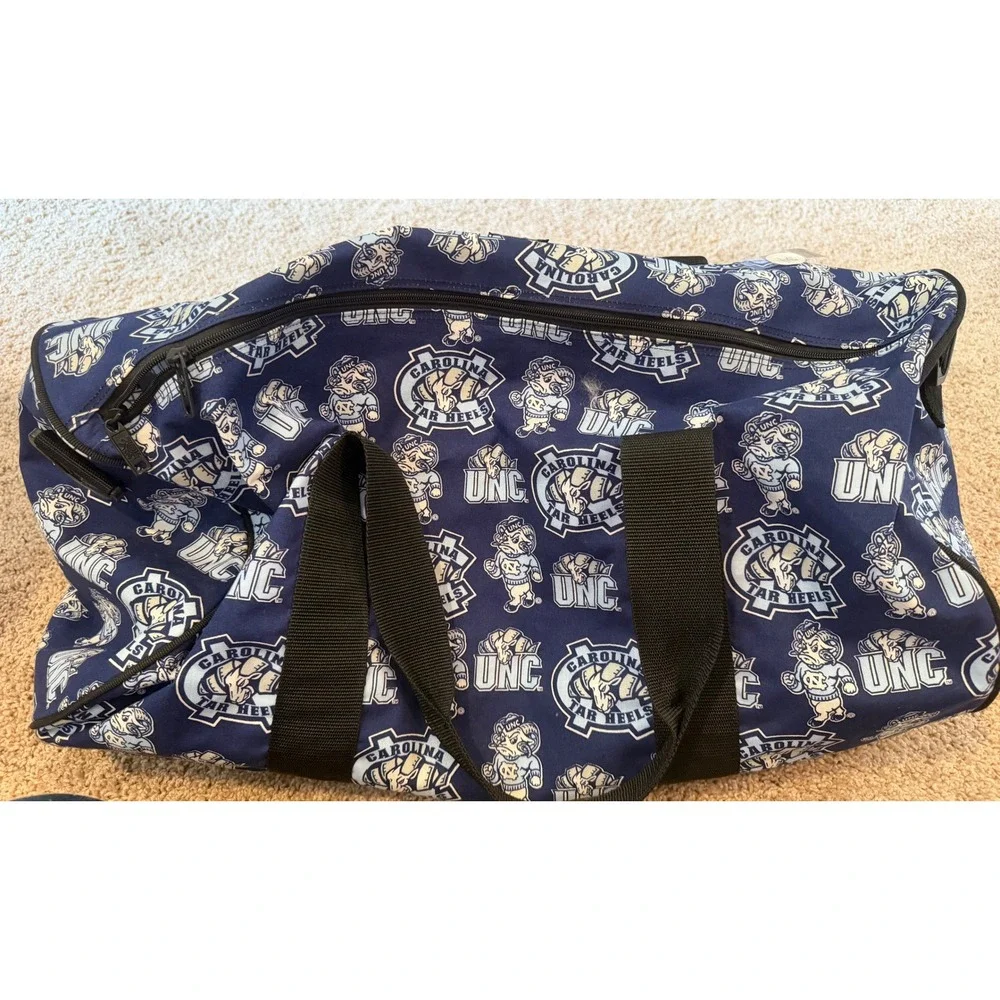 UNC Tar Heels Broad Bay Cotton Duffel Bag Navy Blue Rameses Mascot Travel Gym